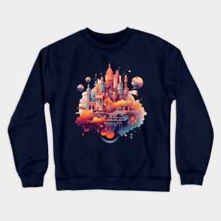 Pastel Dreams: Floating Utopia in Chromatic Harmony Crewneck Sweatshirt